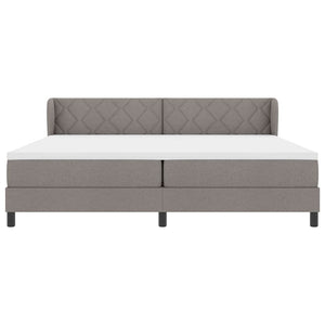 Κρεβάτι με ελατήρια με κεφαλάρι Taupe 200 x 200 cm ύφασμα - Pakobazaar