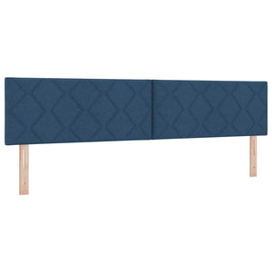 Κρεβάτι με ελατήρια με στρώμα Μπλε 200 x 200 cm ύφασμα - Pakobazaar