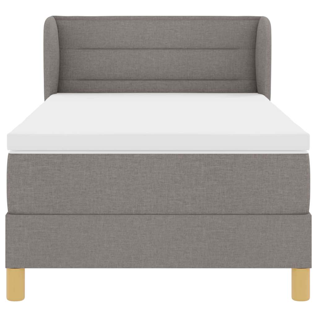 Κρεβάτι με ελατήρια με στρώμα Taupe 80 x 200 cm ύφασμα - Pakobazaar