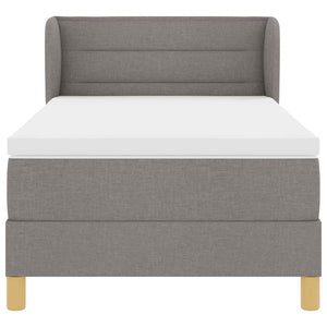 Κρεβάτι με ελατήρια με στρώμα Taupe 80 x 200 cm ύφασμα - Pakobazaar