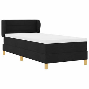 Κρεβάτι με ελατήρια με στρώμα Μαύρο 90 x 190 cm ύφασμα - Pakobazaar