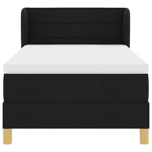 Κρεβάτι με ελατήρια με στρώμα Μαύρο 90 x 190 cm ύφασμα - Pakobazaar