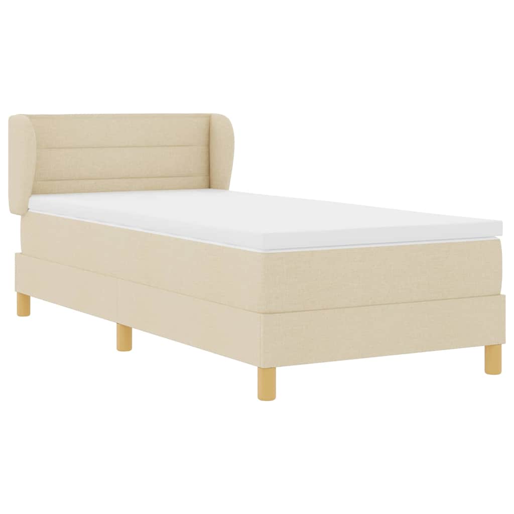 Κρεβάτι με ελατήρια με στρώμα Κρεμ 90 x 190 cm ύφασμα