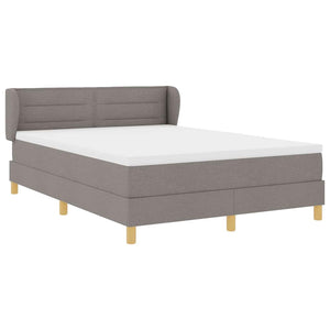 Κρεβάτι με ελατήρια με στρώμα Taupe 140 x 190 cm ύφασμα - Pakobazaar