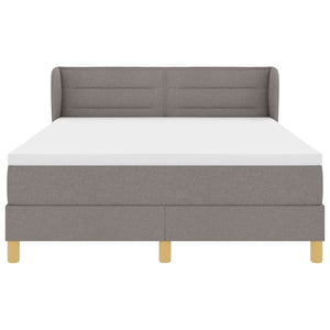 Κρεβάτι με ελατήρια με στρώμα Taupe 140 x 190 cm ύφασμα - Pakobazaar