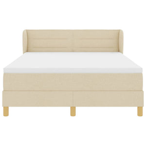 Κρεβάτι με ελατήρια με στρώμα Κρεμ 140 x 190 cm ύφασμα - Pakobazaar