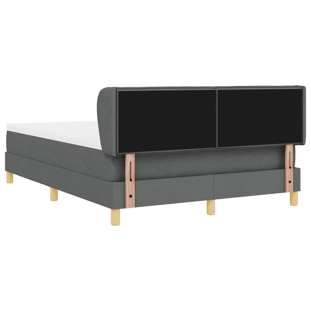 Κρεβάτι με ελατήρια με στρώμα Σκούρο γκρι 140 x 200 cm ύφασμα - Pakobazaar