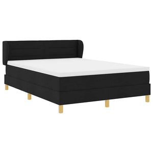 Κρεβάτι με ελατήρια με στρώμα Μαύρο 160 x 200 cm ύφασμα - Pakobazaar
