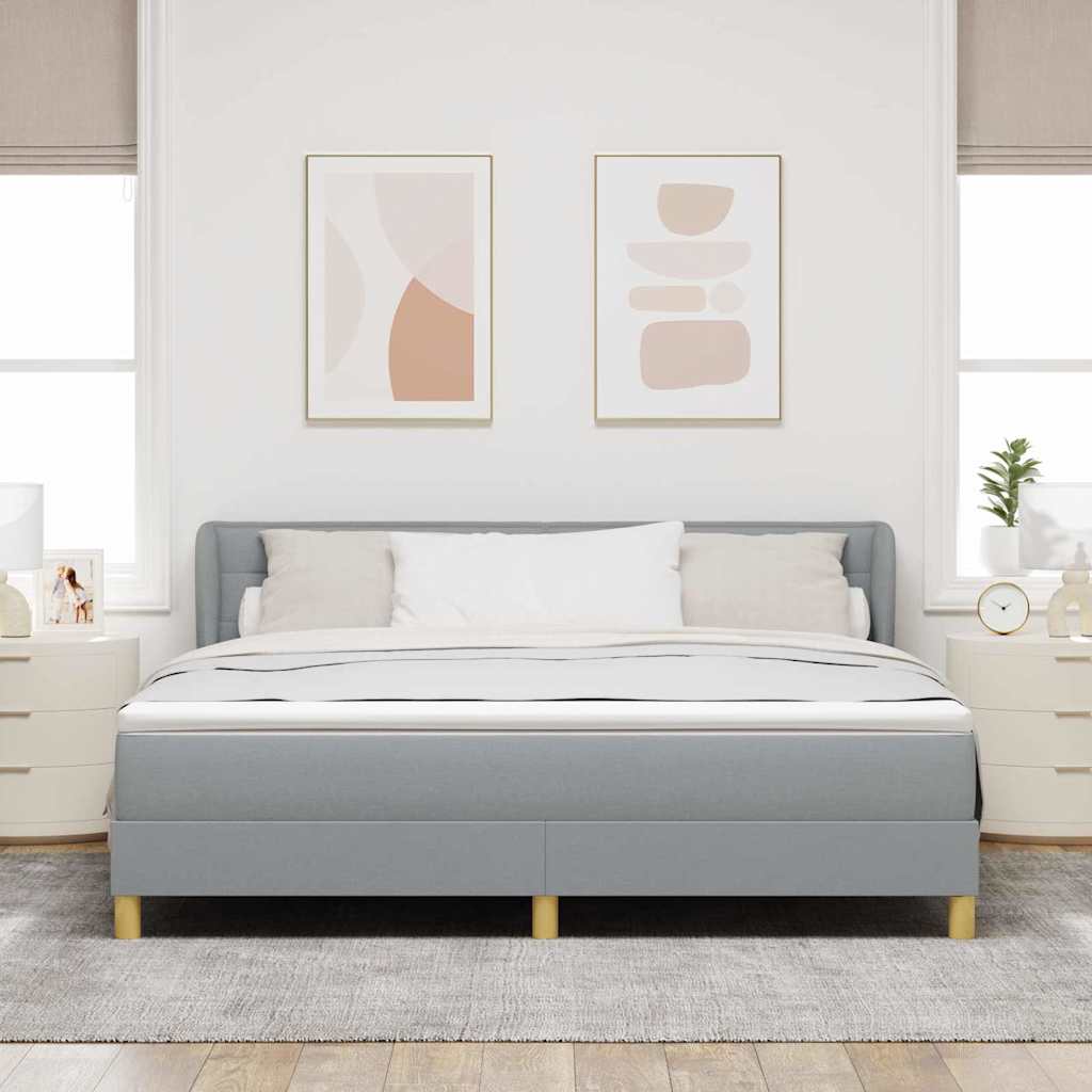 Κρεβάτι με ελατήρια με στρώμα Ανοιχτό γκρι 180 x 200 cm ύφασμα - Pakobazaar