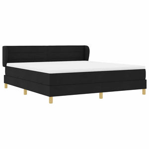 Κρεβάτι με ελατήρια με στρώμα Μαύρο 180 x 200 cm ύφασμα - Pakobazaar