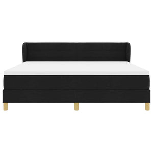 Κρεβάτι με ελατήρια με στρώμα Μαύρο 180 x 200 cm ύφασμα - Pakobazaar