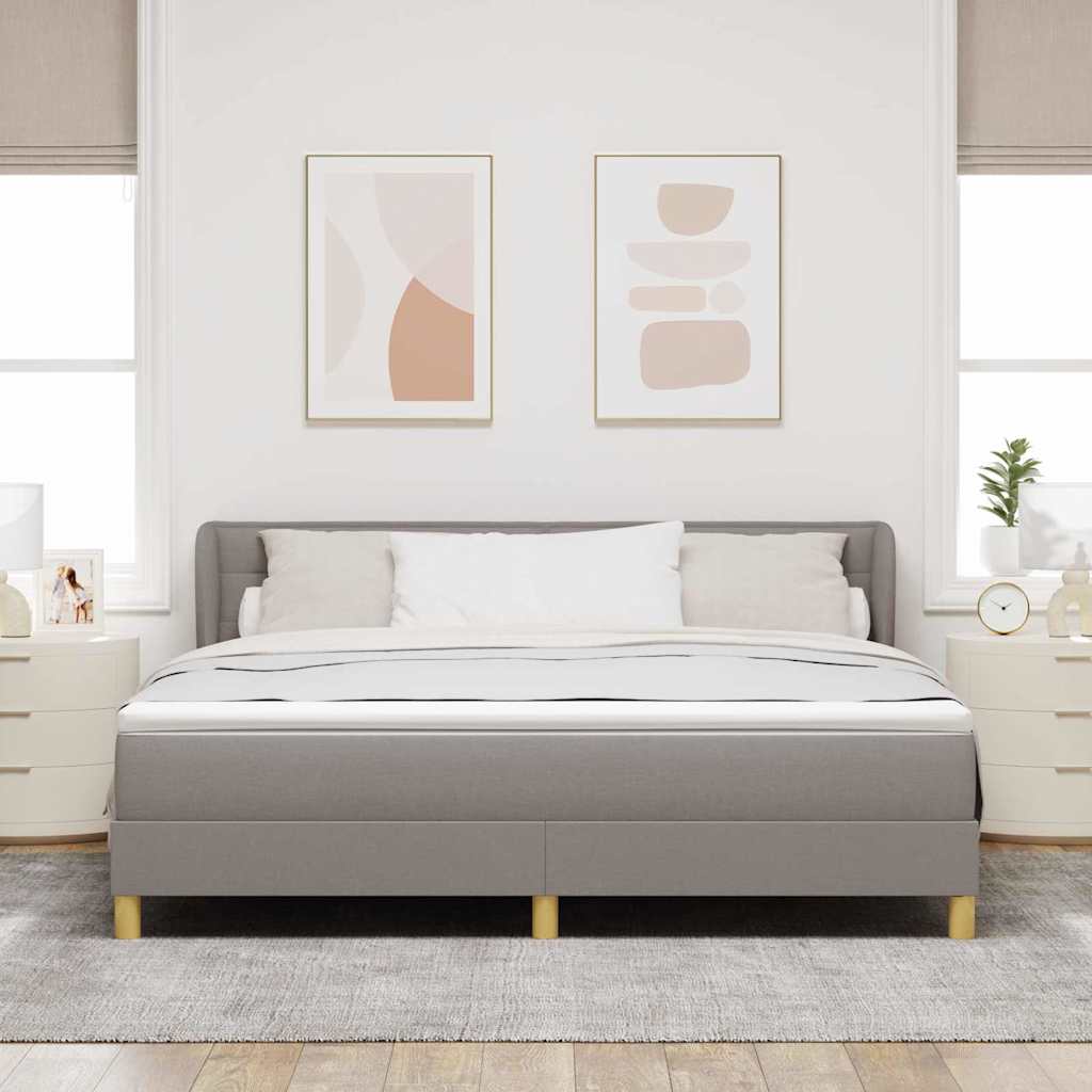 Κρεβάτι με ελατήρια με στρώμα Taupe 180 x 200 cm ύφασμα - Pakobazaar