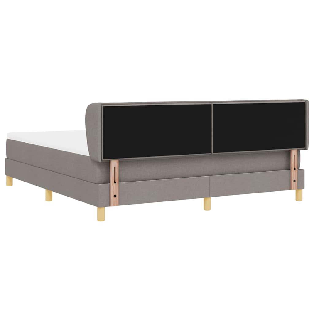 Κρεβάτι με ελατήρια με στρώμα Taupe 180 x 200 cm ύφασμα - Pakobazaar