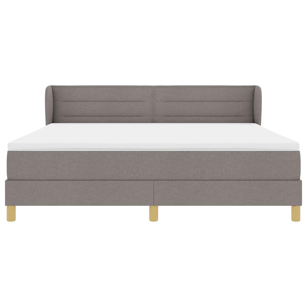 Κρεβάτι με ελατήρια με στρώμα Taupe 180 x 200 cm ύφασμα - Pakobazaar
