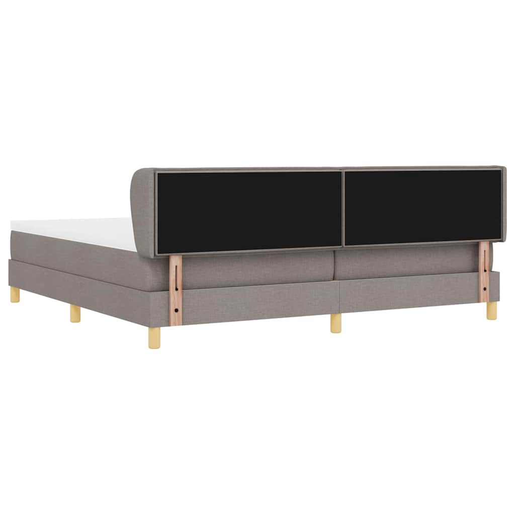 Κρεβάτι με ελατήρια με στρώμα Taupe 200 x 200 cm ύφασμα - Pakobazaar
