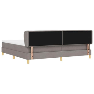 Κρεβάτι με ελατήρια με στρώμα Taupe 200 x 200 cm ύφασμα - Pakobazaar