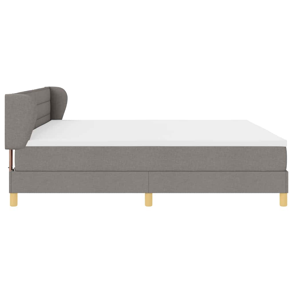 Κρεβάτι με ελατήρια με στρώμα Taupe 200 x 200 cm ύφασμα - Pakobazaar