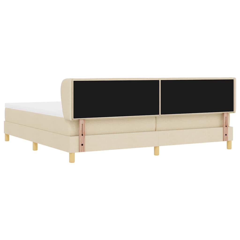 Κρεβάτι με ελατήρια με στρώμα Κρεμ 200 x 200 cm ύφασμα - Pakobazaar