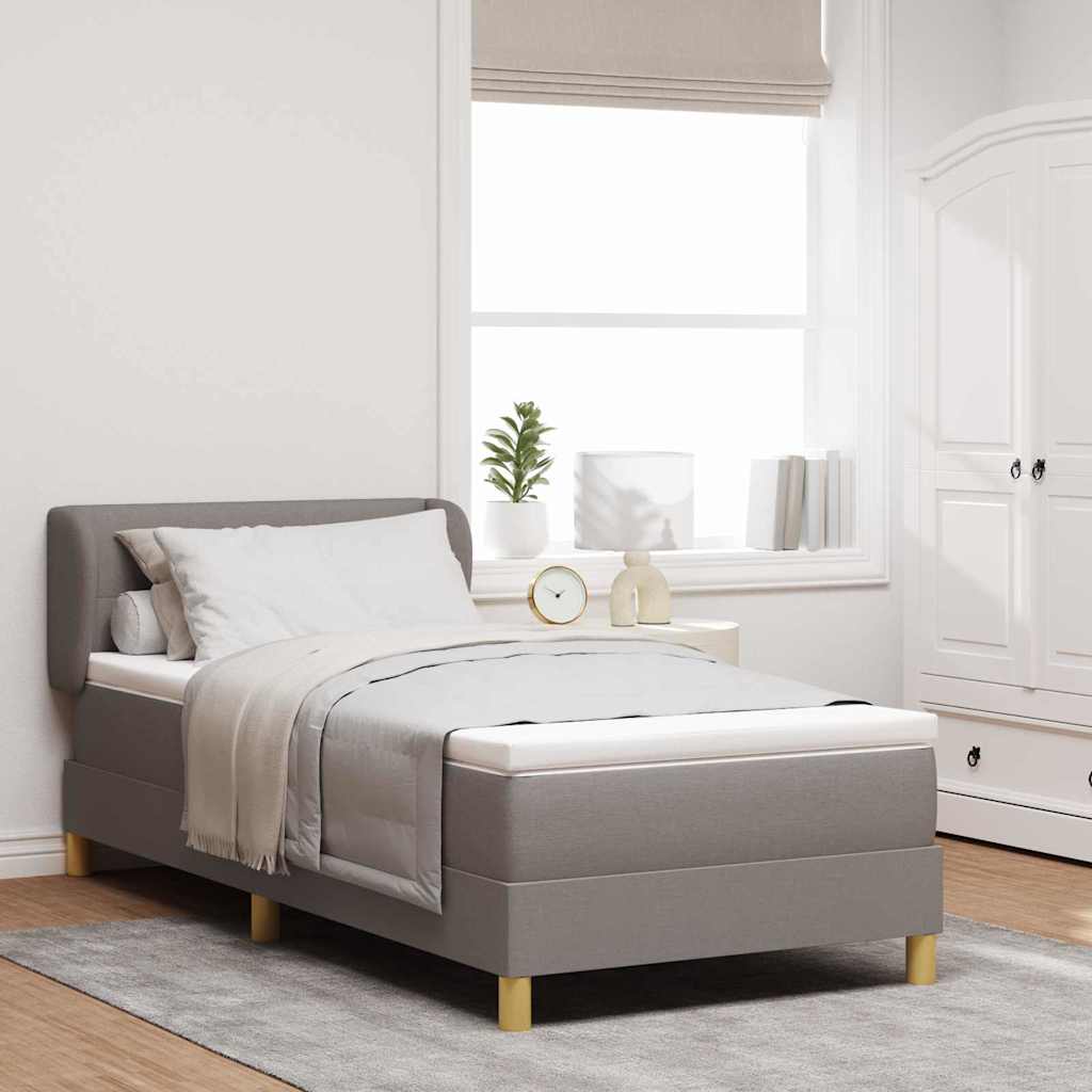 Κρεβάτι με ελατήρια με κεφαλάρι Taupe 80 x 200 cm ύφασμα - Pakobazaar