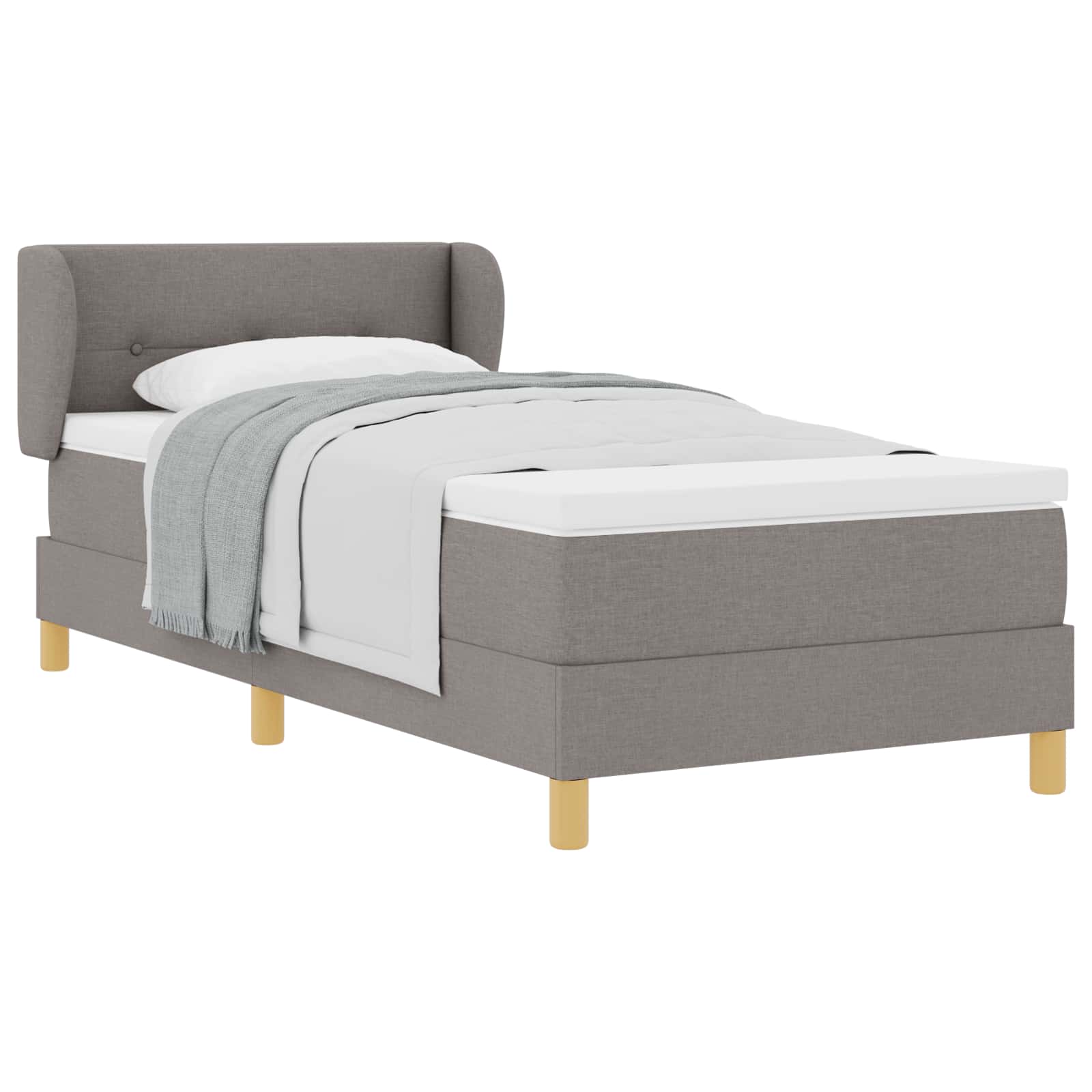 Κρεβάτι με ελατήρια με κεφαλάρι Taupe 80 x 200 cm ύφασμα - Pakobazaar