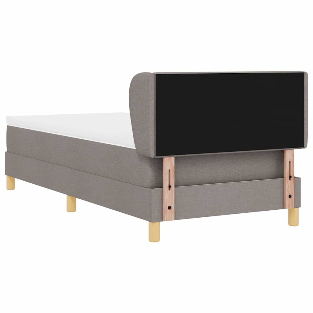 Κρεβάτι με ελατήρια με κεφαλάρι Taupe 80 x 200 cm ύφασμα - Pakobazaar