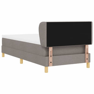 Κρεβάτι με ελατήρια με κεφαλάρι Taupe 80 x 200 cm ύφασμα - Pakobazaar