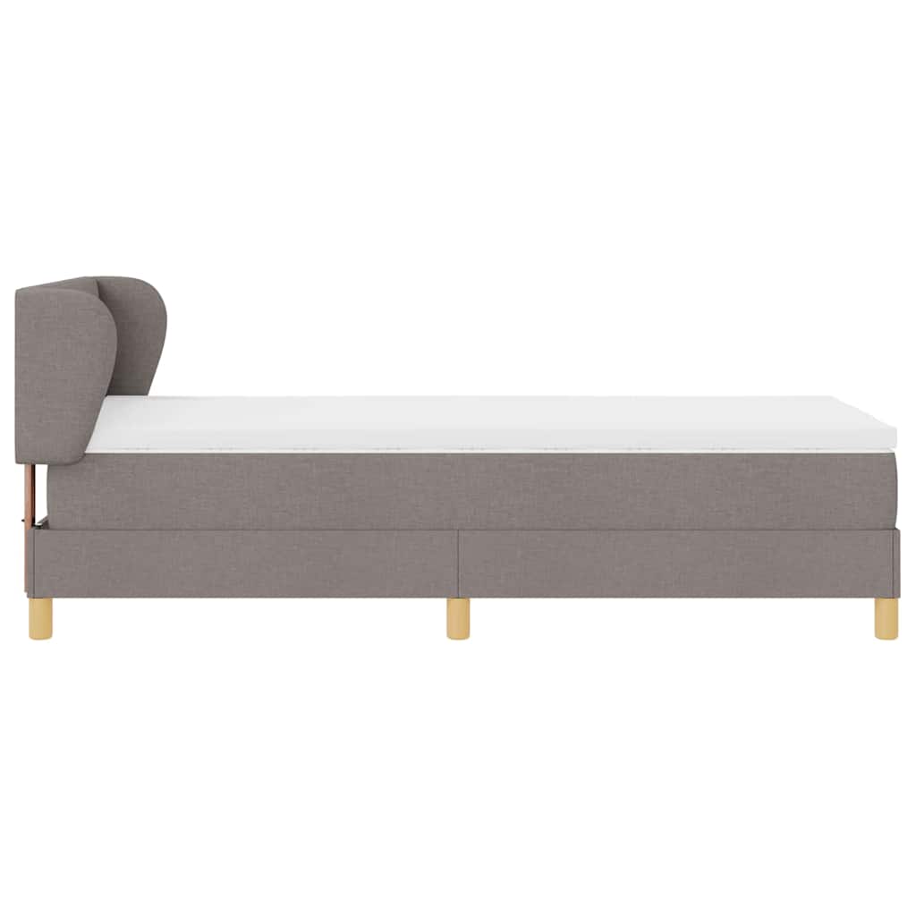 Κρεβάτι με ελατήρια με κεφαλάρι Taupe 90 x 190 cm ύφασμα - Pakobazaar