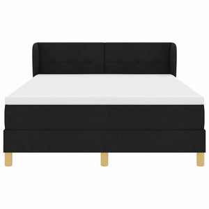 Κρεβάτι με ελατήρια με κεφαλάρι Μαύρο 140 x 190 cm ύφασμα - Pakobazaar