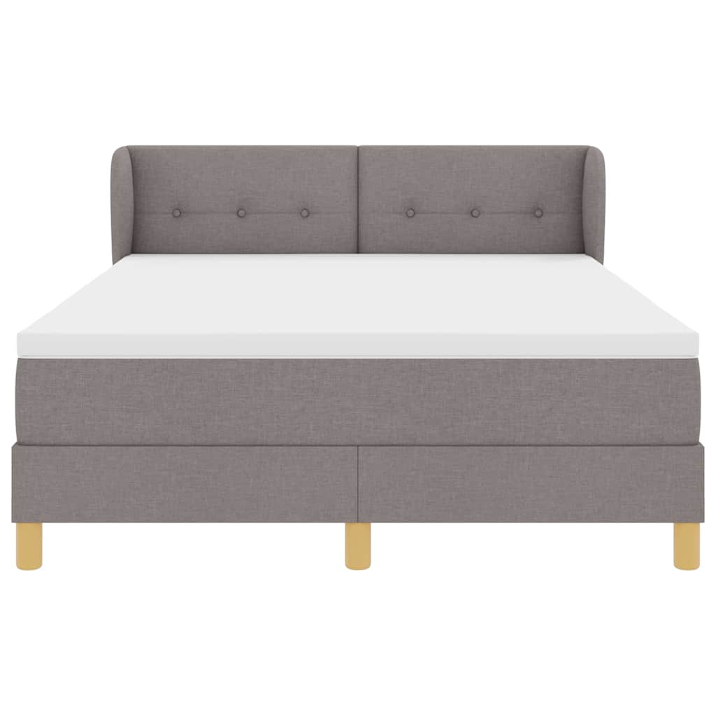 Κρεβάτι με ελατήρια με στρώμα Taupe 140 x 200 cm ύφασμα