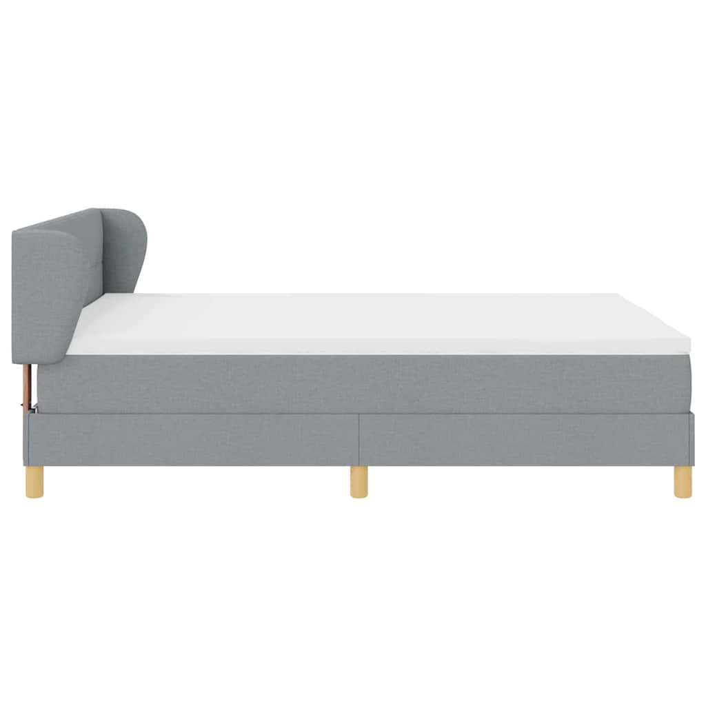 Κρεβάτι με ελατήρια με στρώμα Ανοιχτό γκρι 160 x 200 cm ύφασμα - Pakobazaar