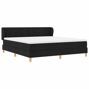 Κρεβάτι με ελατήρια με στρώμα Μαύρο 180 x 200 cm ύφασμα - Pakobazaar
