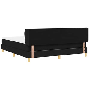 Κρεβάτι με ελατήρια με στρώμα Μαύρο 180 x 200 cm ύφασμα - Pakobazaar