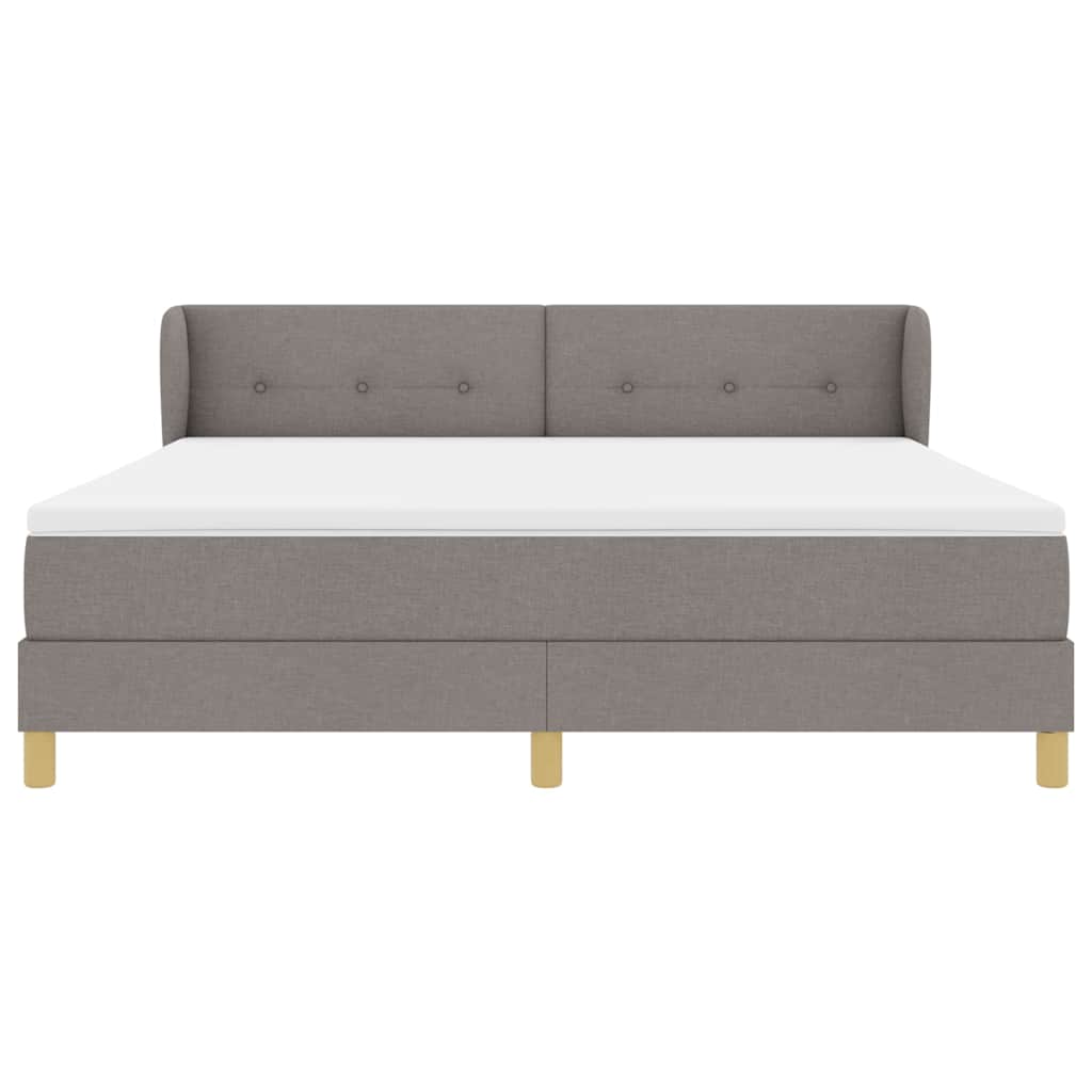Κρεβάτι με ελατήρια με στρώμα Taupe 180 x 200 cm ύφασμα - Pakobazaar
