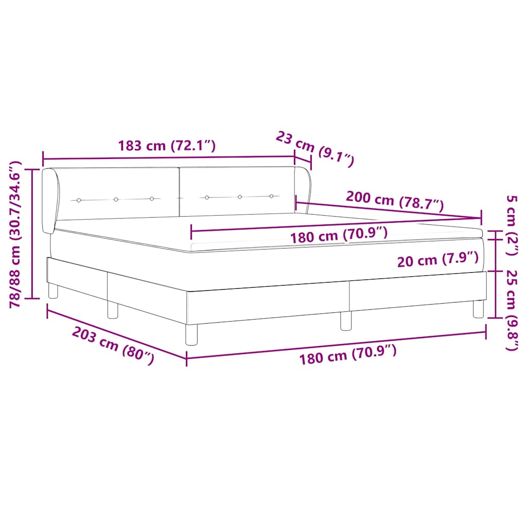 Κρεβάτι με ελατήρια με στρώμα Taupe 180 x 200 cm ύφασμα - Pakobazaar
