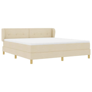 Κρεβάτι με ελατήρια με κεφαλάρι Κρεμ 180 x 200 cm ύφασμα