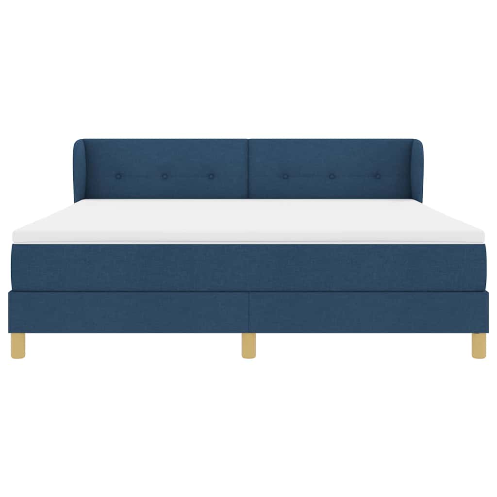Κρεβάτι με ελατήρια με κεφαλάρι Μπλε 180 x 200 cm ύφασμα - Pakobazaar