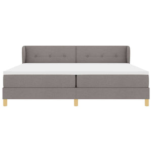 Κρεβάτι με ελατήρια με στρώμα Taupe 200 x 200 cm ύφασμα - Pakobazaar