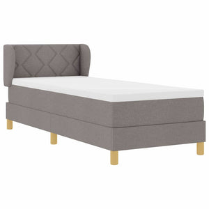 Κρεβάτι με ελατήρια με κεφαλάρι Taupe 80 x 200 cm ύφασμα