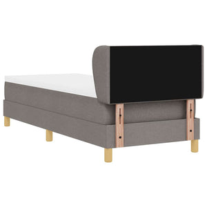 Κρεβάτι με ελατήρια με κεφαλάρι Taupe 80 x 200 cm ύφασμα