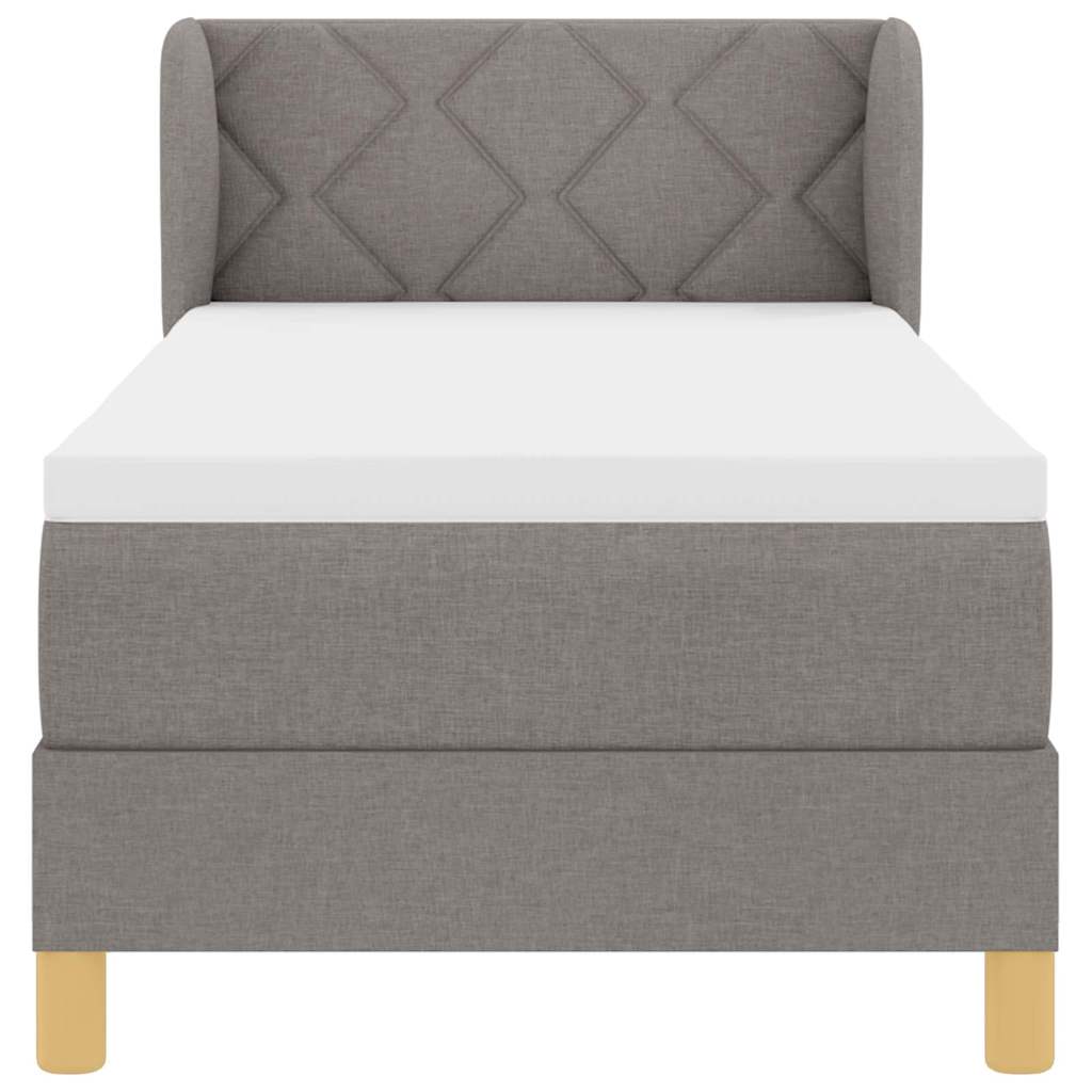 Κρεβάτι με ελατήρια με στρώμα Taupe 80 x 200 cm ύφασμα