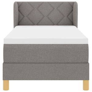 Κρεβάτι με ελατήρια με κεφαλάρι Taupe 80 x 200 cm ύφασμα