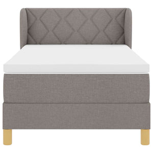 Κρεβάτι με ελατήρια με στρώμα Taupe 90 x 190 cm ύφασμα - Pakobazaar