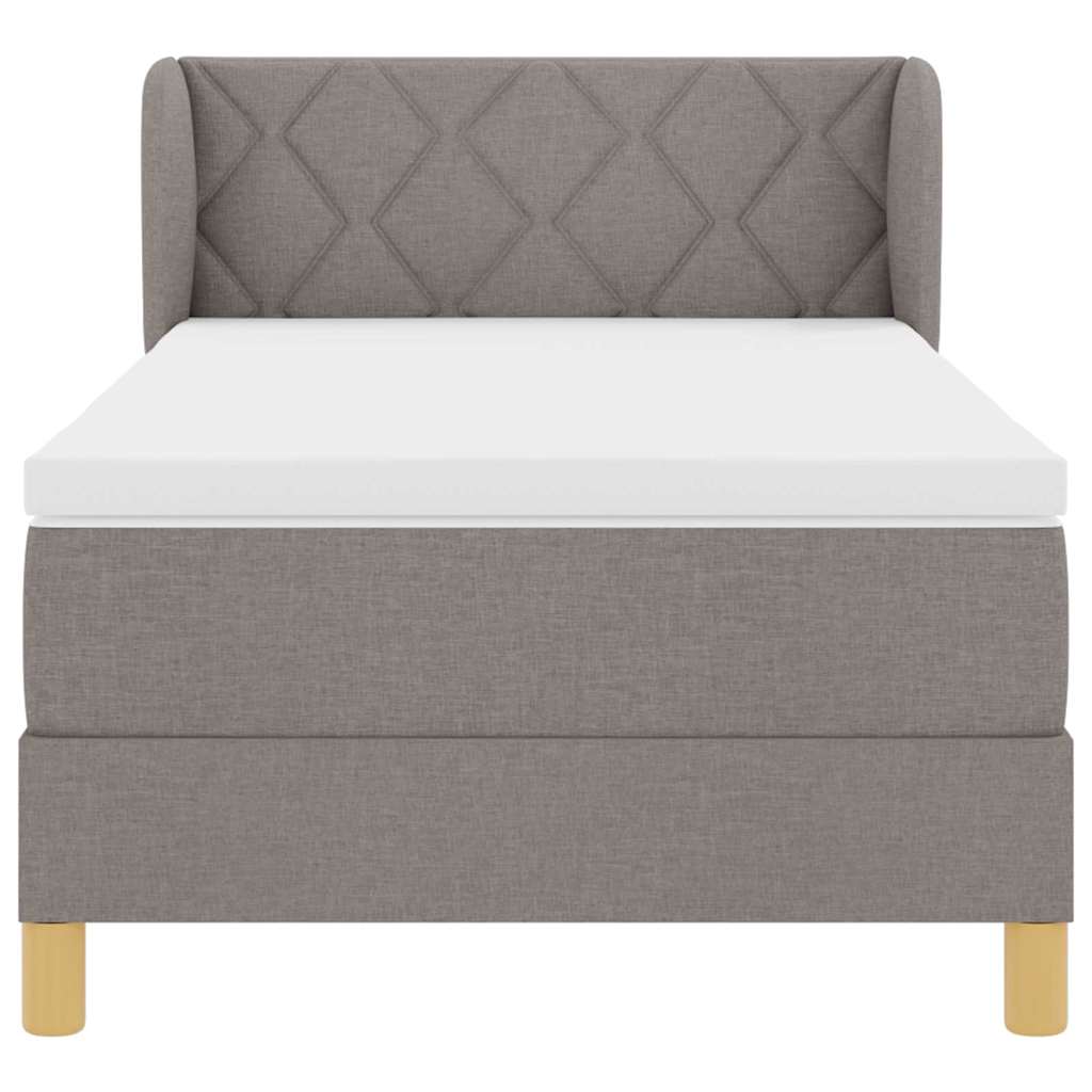 Κρεβάτι με ελατήρια με κεφαλάρι Taupe 100 x 200 cm ύφασμα