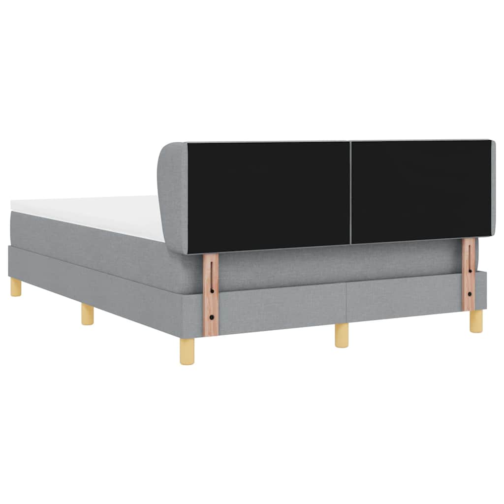 Κρεβάτι με ελατήρια Ανοιχτό γκρι 140 x 190 cm ύφασμα - Pakobazaar