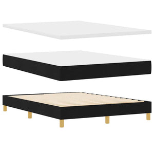 Κρεβάτι με ελατήρια με κεφαλάρι Μαύρο 140 x 190 cm ύφασμα - Pakobazaar