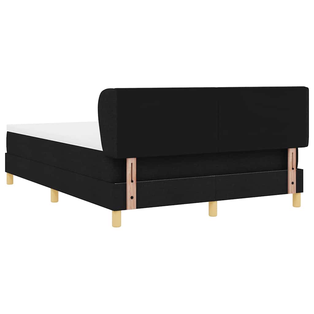 Κρεβάτι με ελατήρια με κεφαλάρι Μαύρο 140 x 190 cm ύφασμα - Pakobazaar