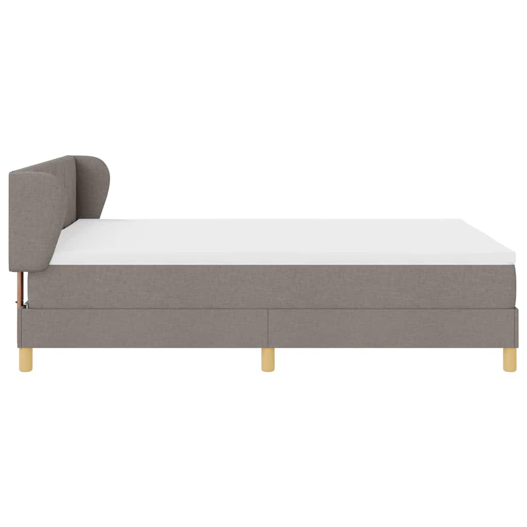 Κρεβάτι με ελατήρια με κεφαλάρι Taupe 140 x 200 cm ύφασμα - Pakobazaar