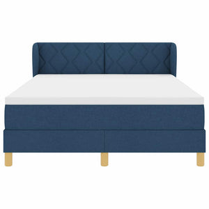 Κρεβάτι με ελατήρια με κεφαλάρι Μπλε 140 x 200 cm ύφασμα - Pakobazaar