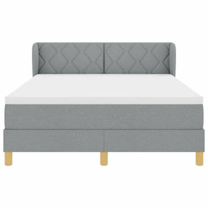 Κρεβάτι με ελατήρια Ανοιχτό γκρι 160 x 200 cm ύφασμα - Pakobazaar
