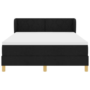 Κρεβάτι με ελατήρια με κεφαλάρι Μαύρο 160 x 200 cm ύφασμα - Pakobazaar